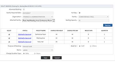 F1Facility Booking System